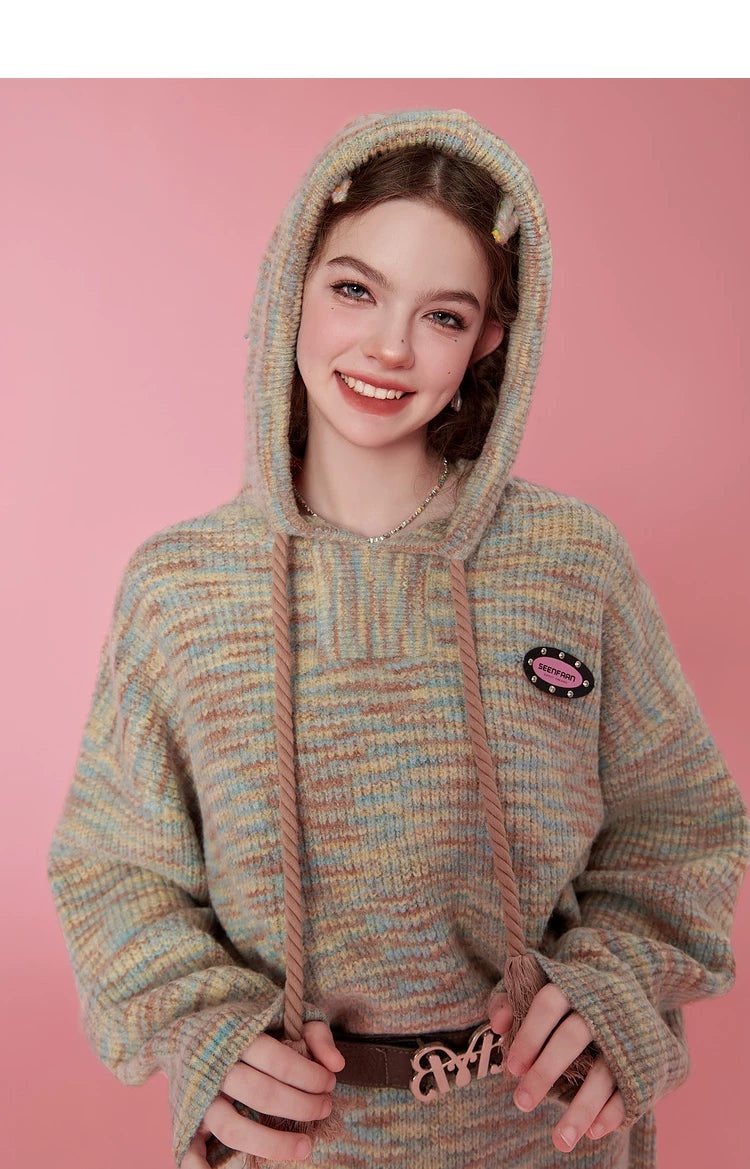 Hooded Knit Sweater Dress