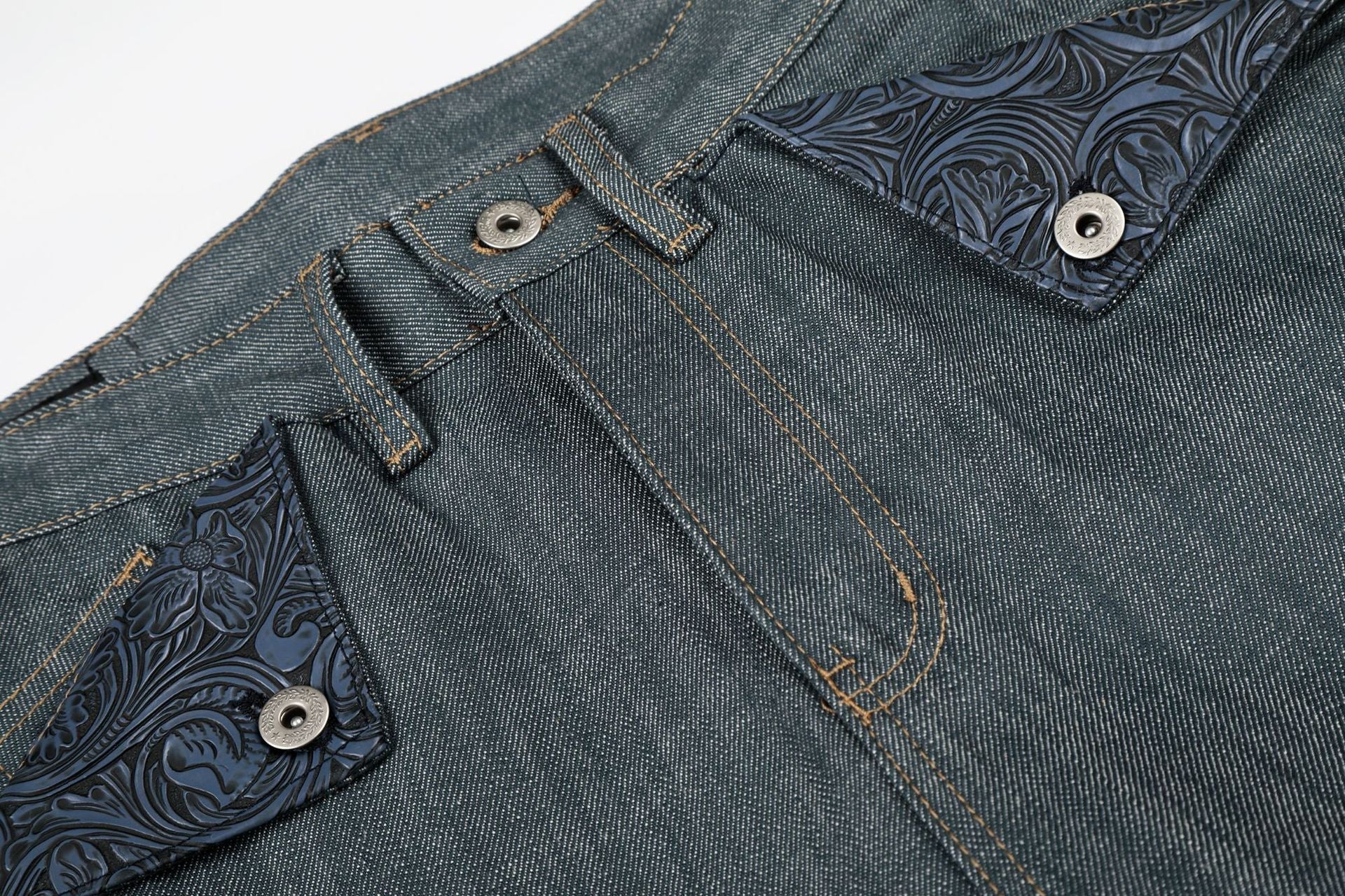 Raw Wide Leg Denim Jeans