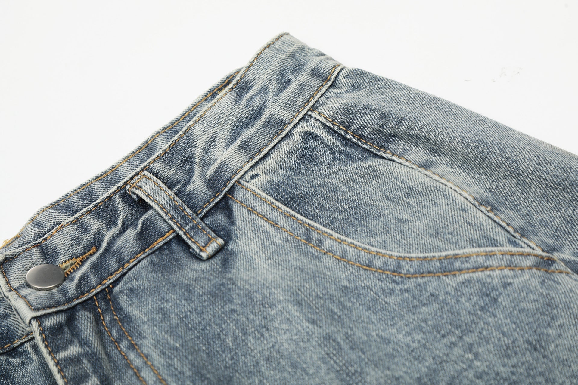 Washed Wide Leg Denim Jeans