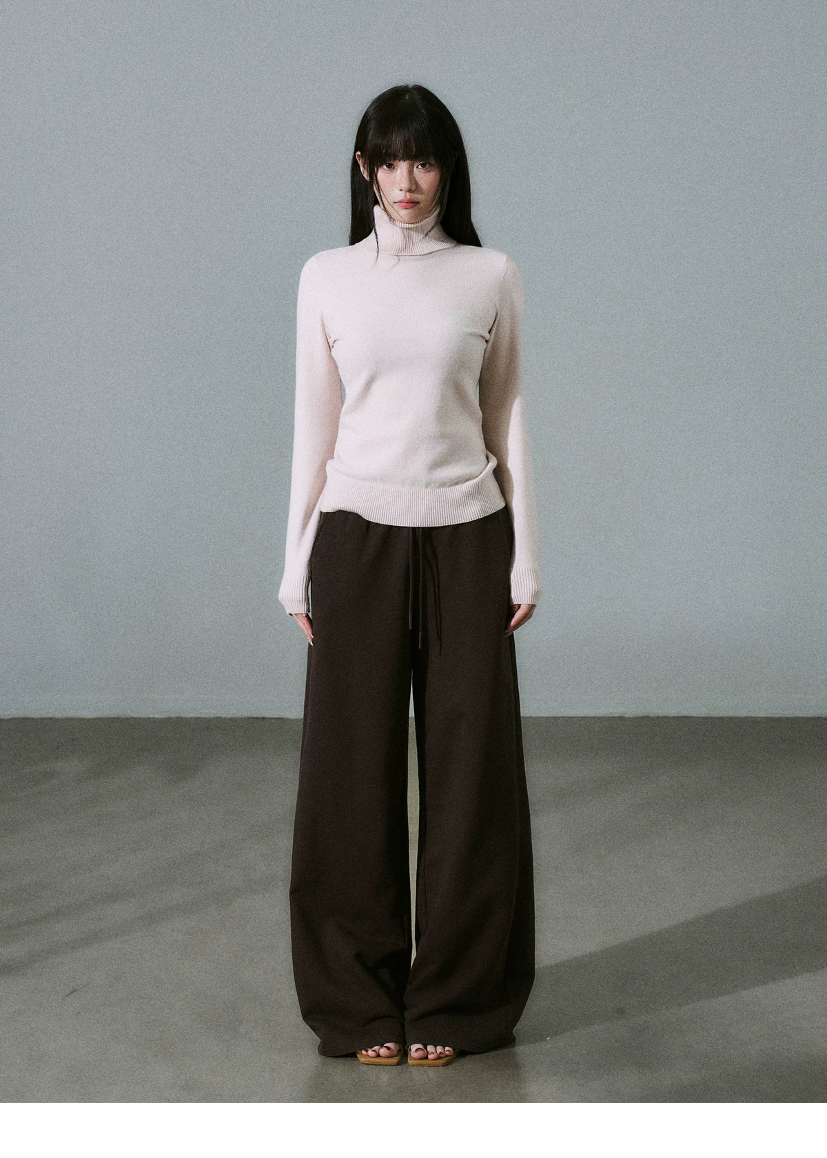 Stretch Warm High-Neck Knit Sweater