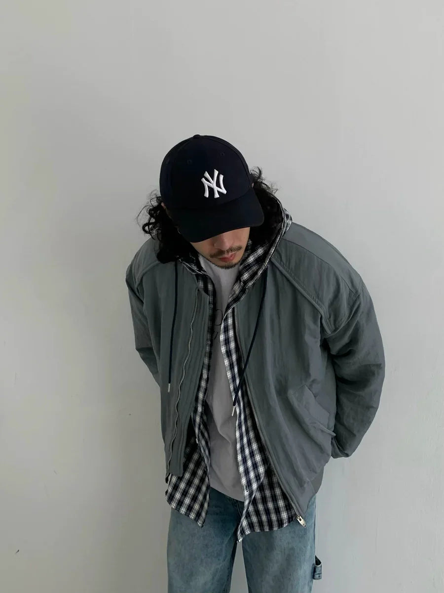 Zipper Short Nylon Jacket