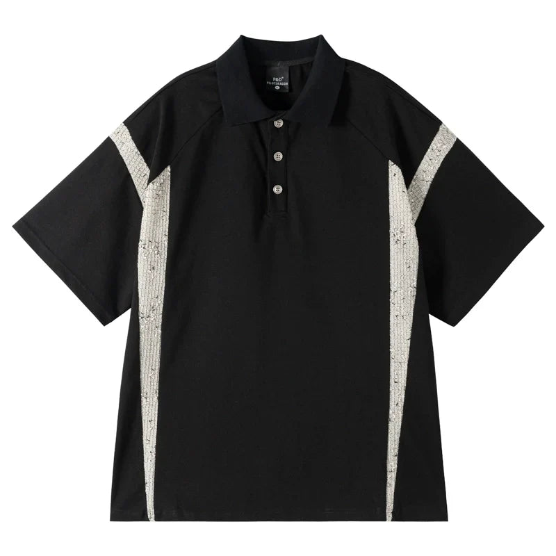 Heavyweight Patchwork Short Sleeve Polo Shirt