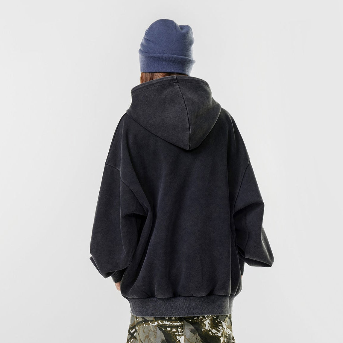 Washed Letter Print Hoodie