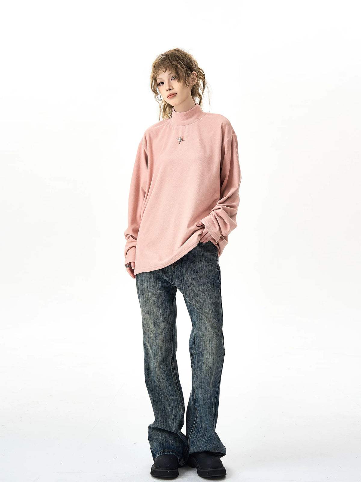 High Neck Long Sleeved T-Shirt