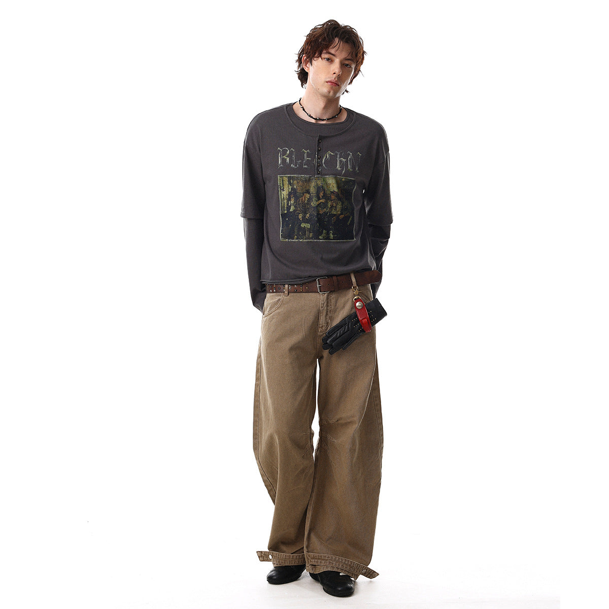 Oversize Fake Layered Long Sleeve T-Shirt