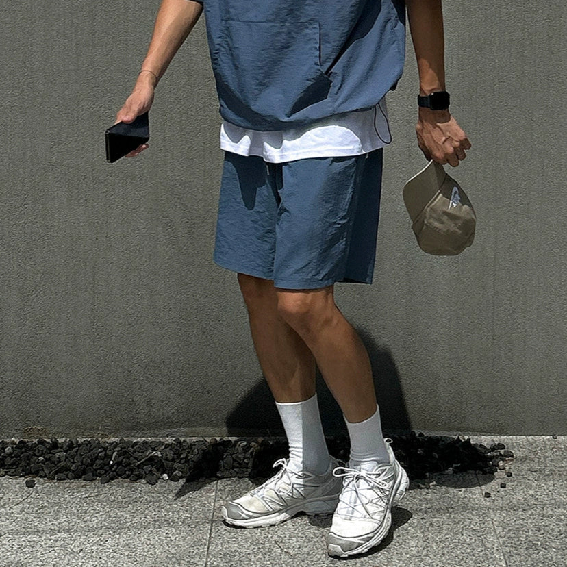 Quick-Dry Short Sleeve Hoodied T-shirt & Straight Short Setup