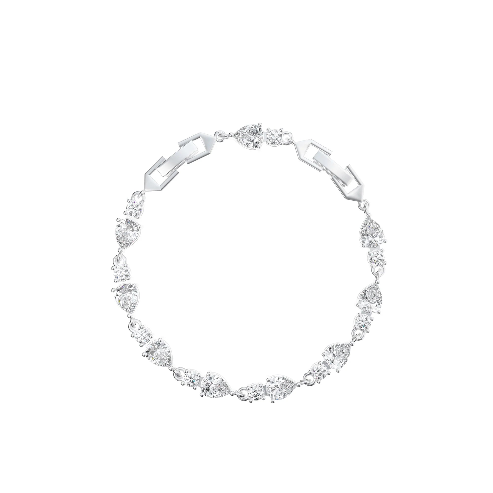 Baroque White Gold-Plated Zircon Bracelet