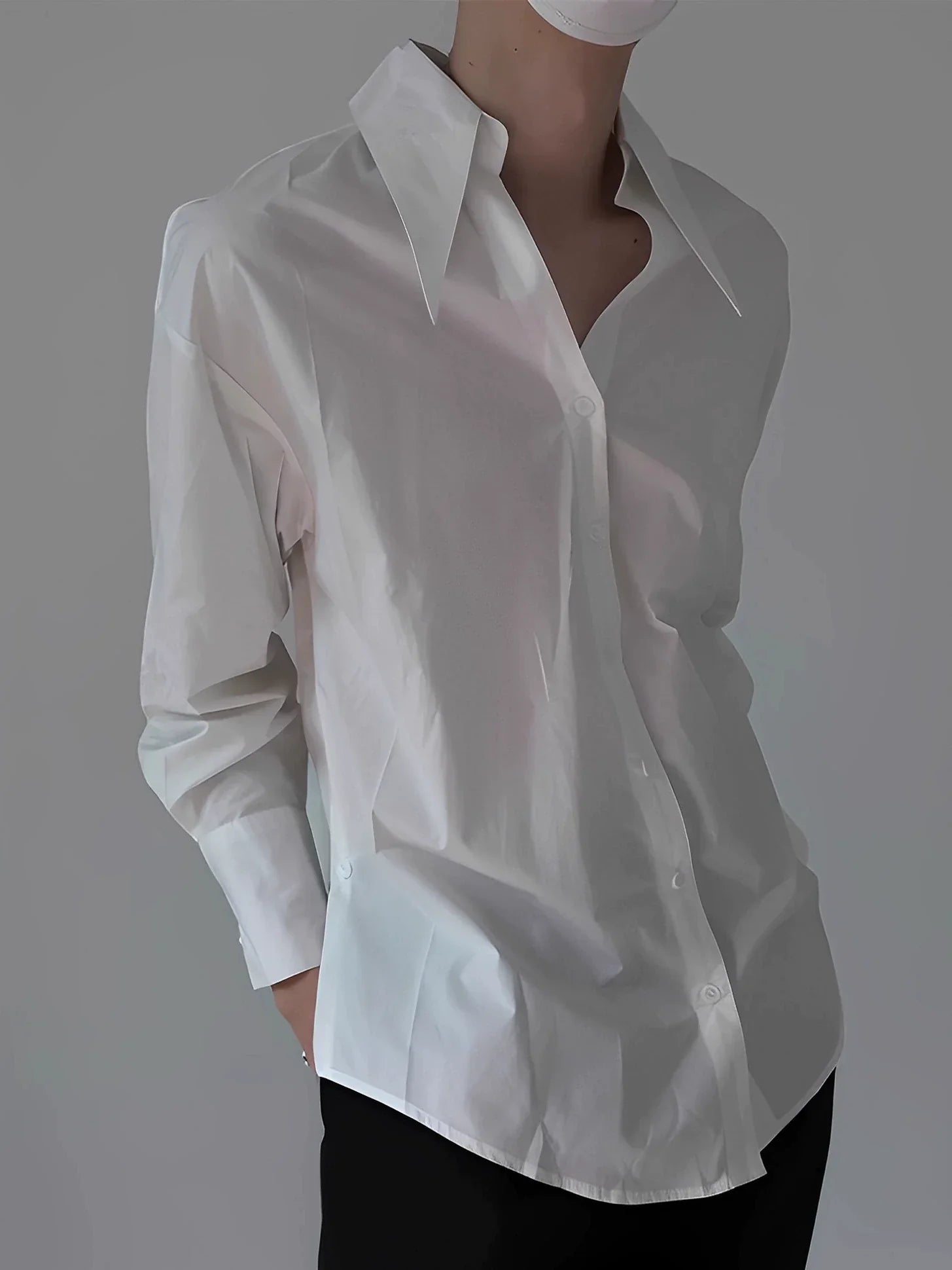 Camicia a maniche lunghe con colletto a punta Disco