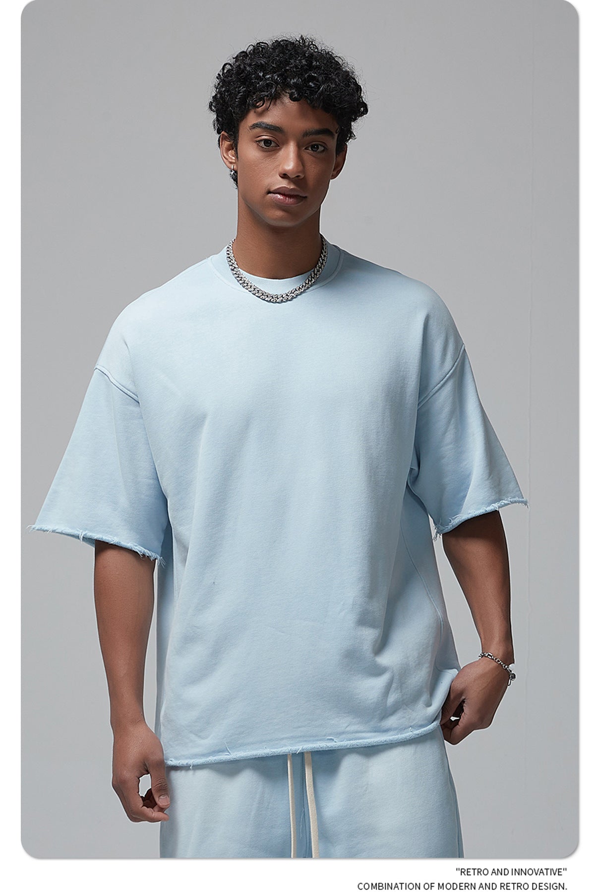 Oversize Spray-dyed Short-sleeve T-shirt & Spray-dyed Short Sweatpants Setup