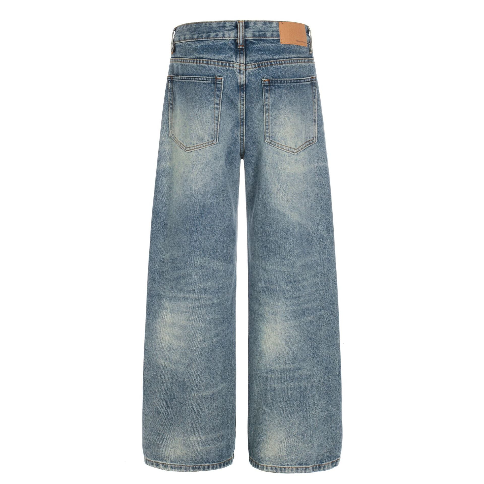 Paint Splatter Curved Denim Jeans