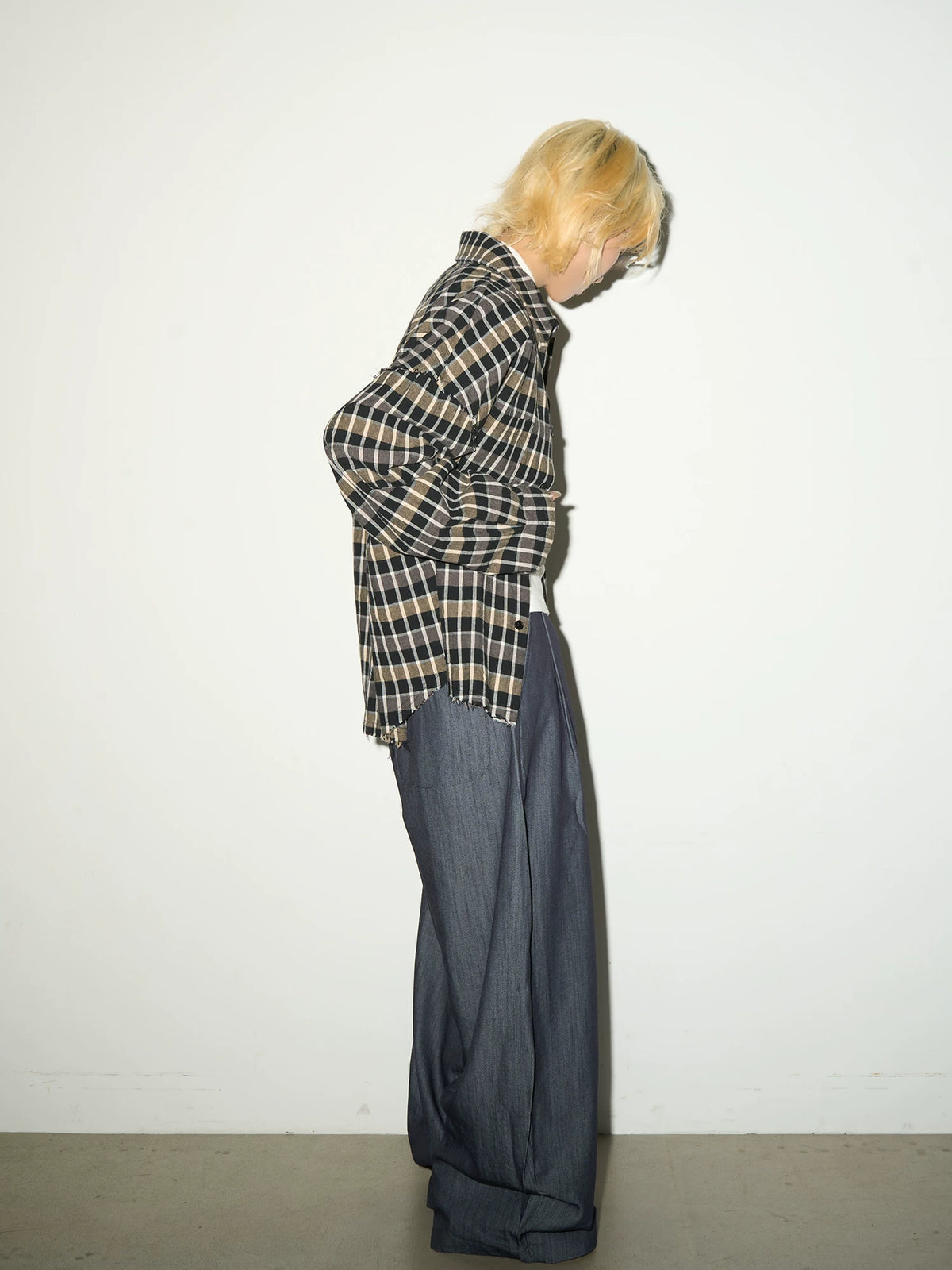 Pleats Elastic Waist Wide Leg Trousers
