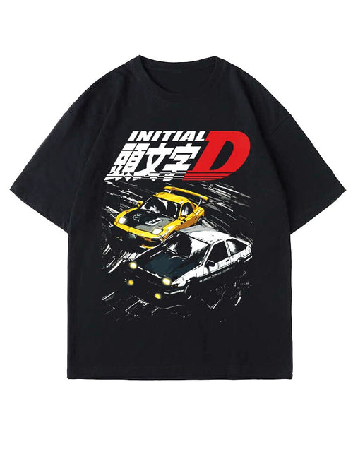 Camiseta de anime Initial D - S / preto