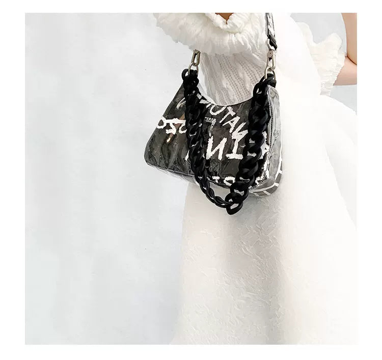 Graphic Design Chain Shoulder Bag