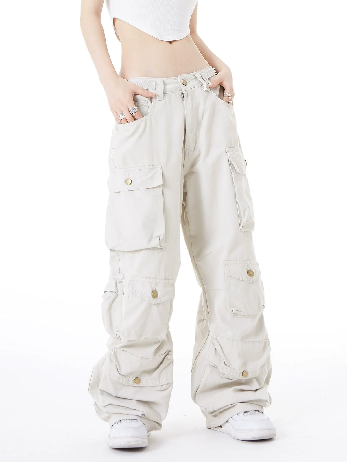 Pantalon cargo large multipoches