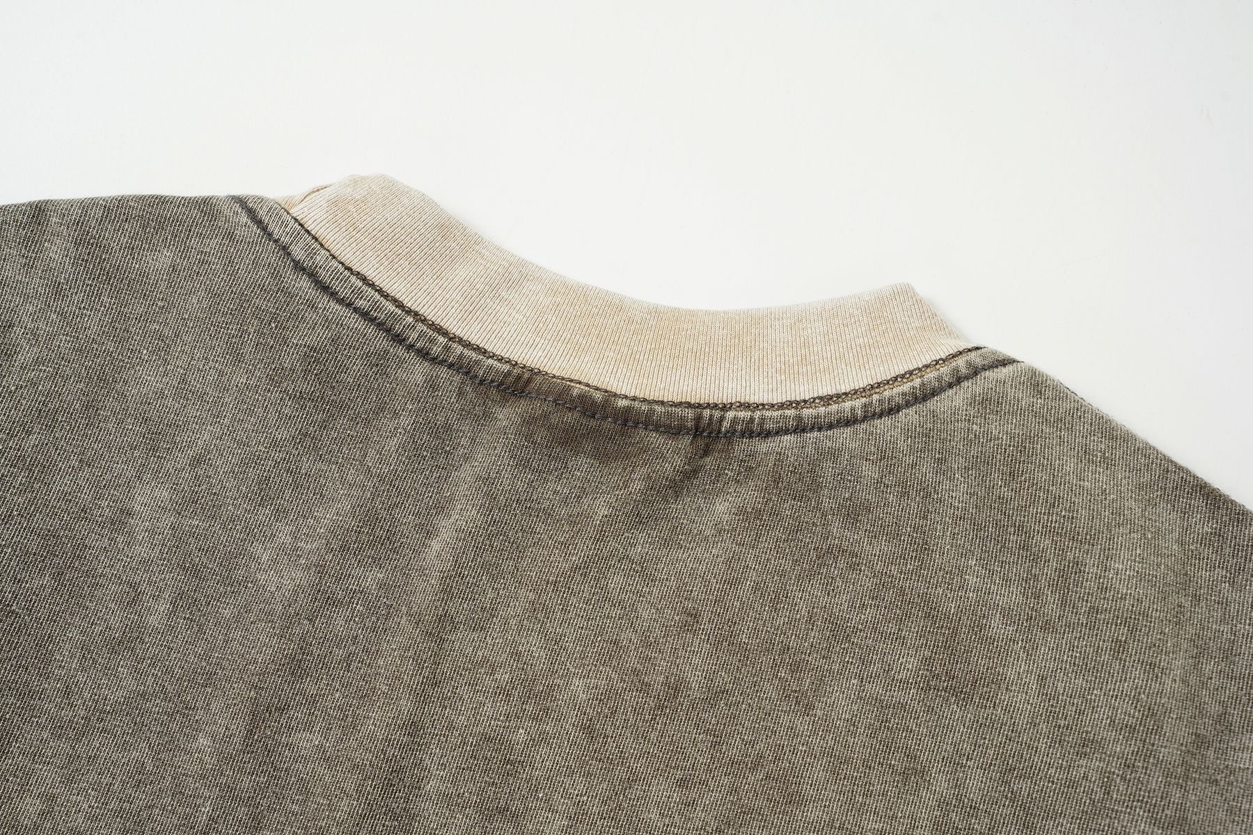 Washed Damage Patchwork Short Sleeve T-Shirt
