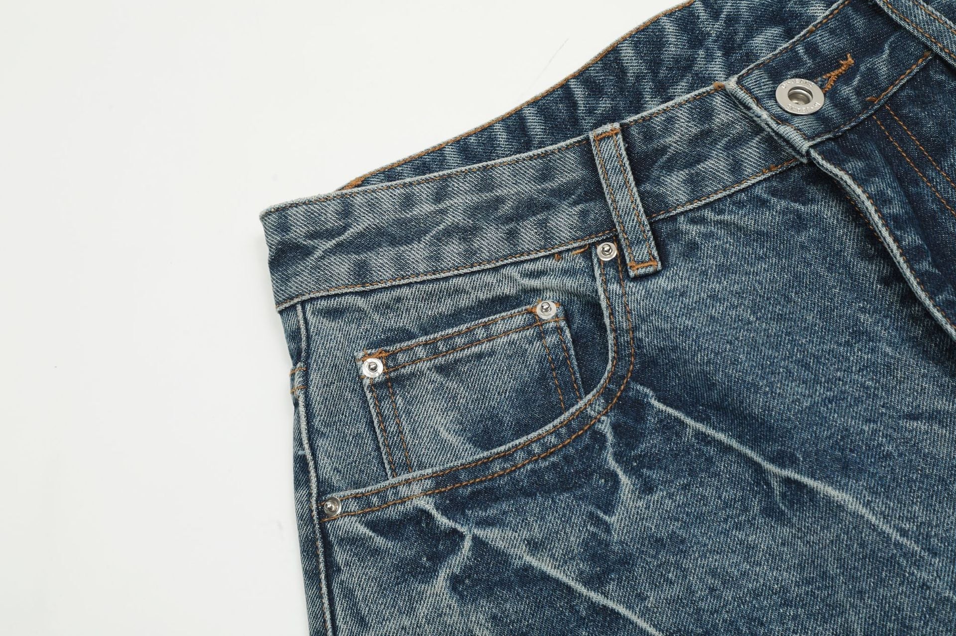 Washed Wide Leg Denim Jort