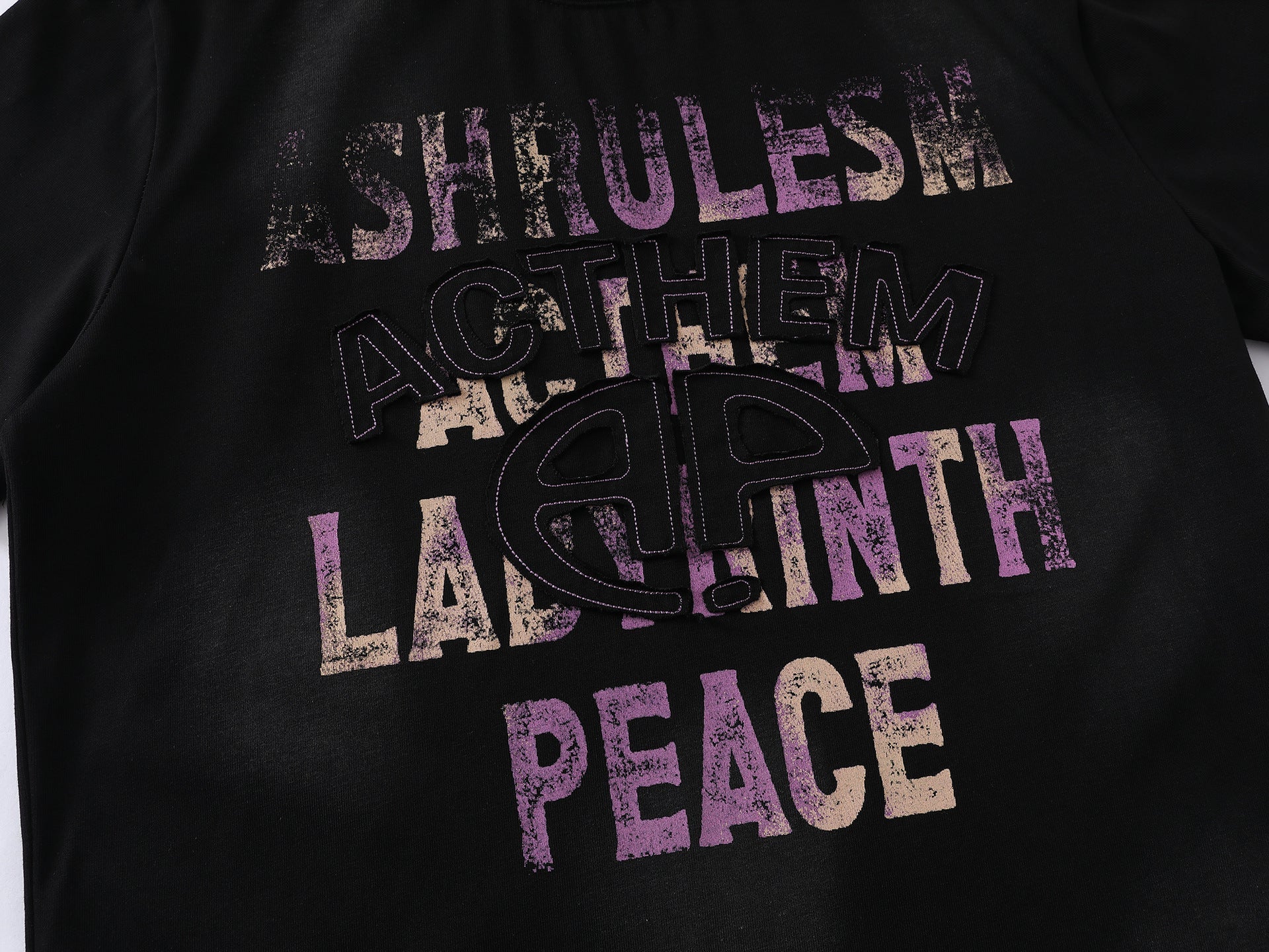 Dirty Dye Letter Print Short Sleeve T-Shirt