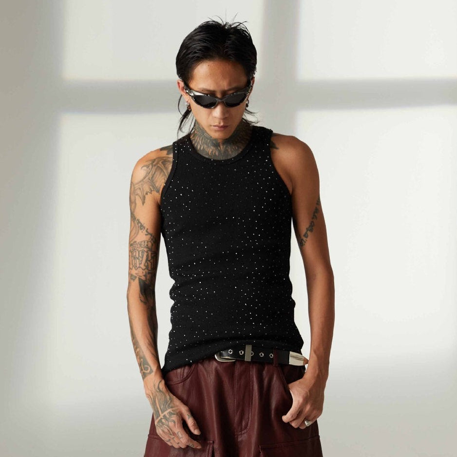 Studs Rhinestone Tank Top