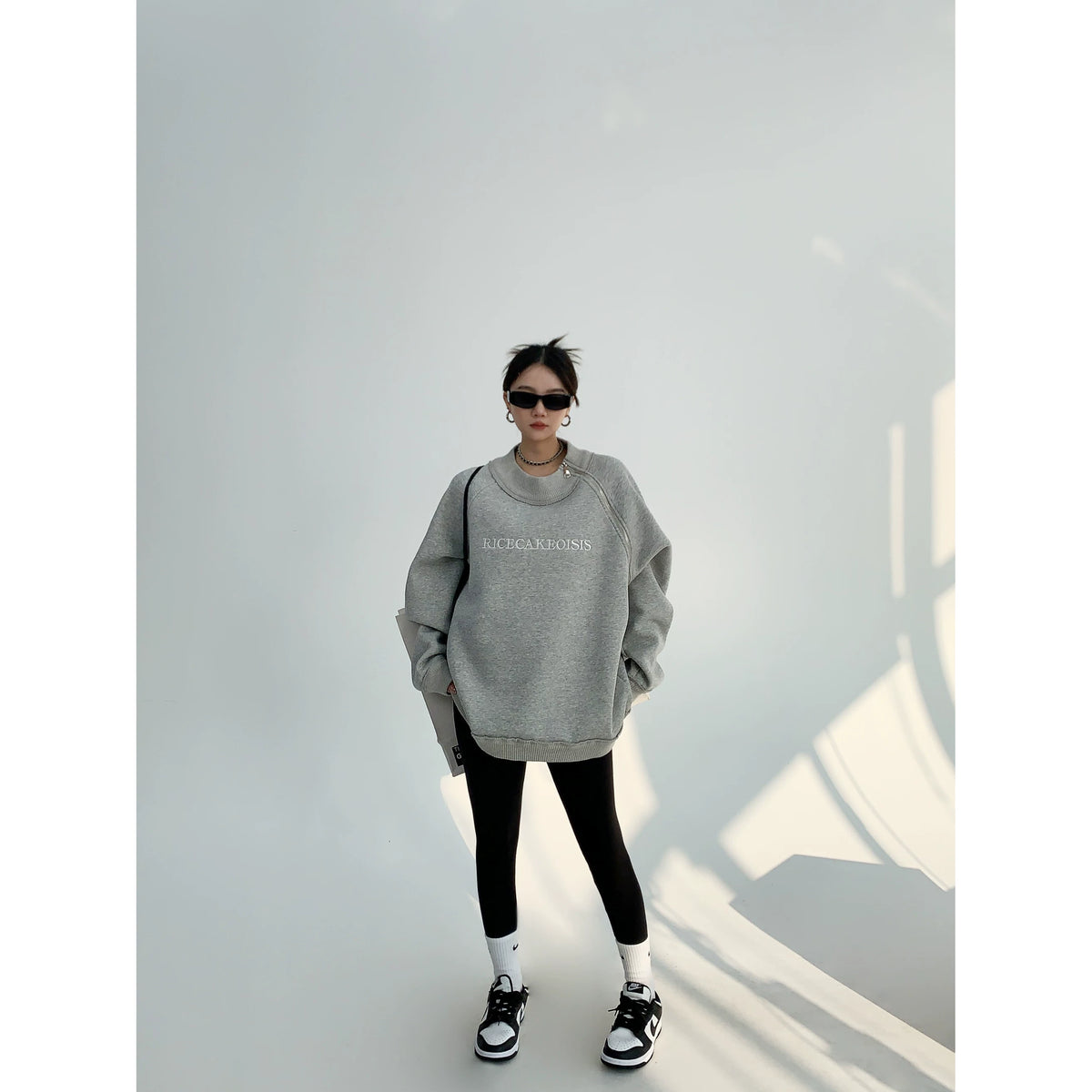 Side Zipper Design Oversized Heavyweight Sweatshirt