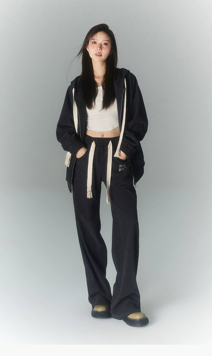 High Waist Sporty Straight Sweatpants