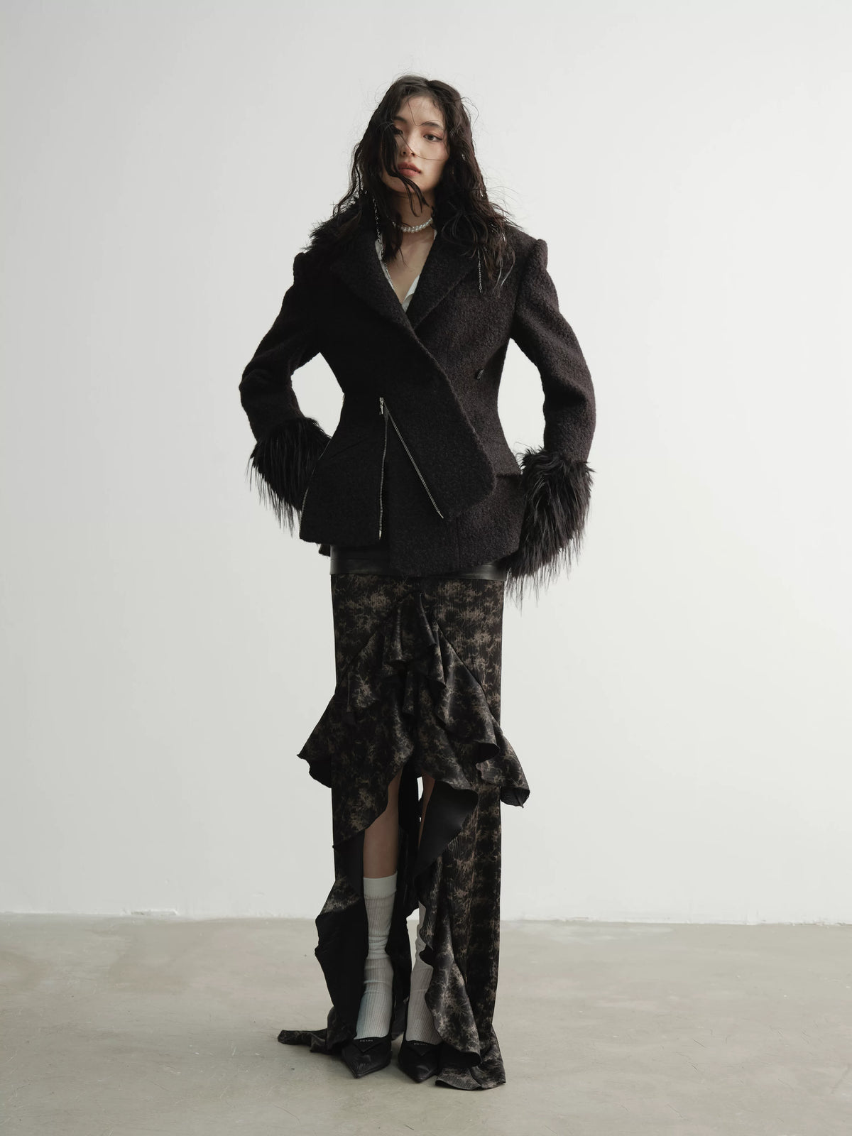 Imitation Fox Fur Patchwork Jacket