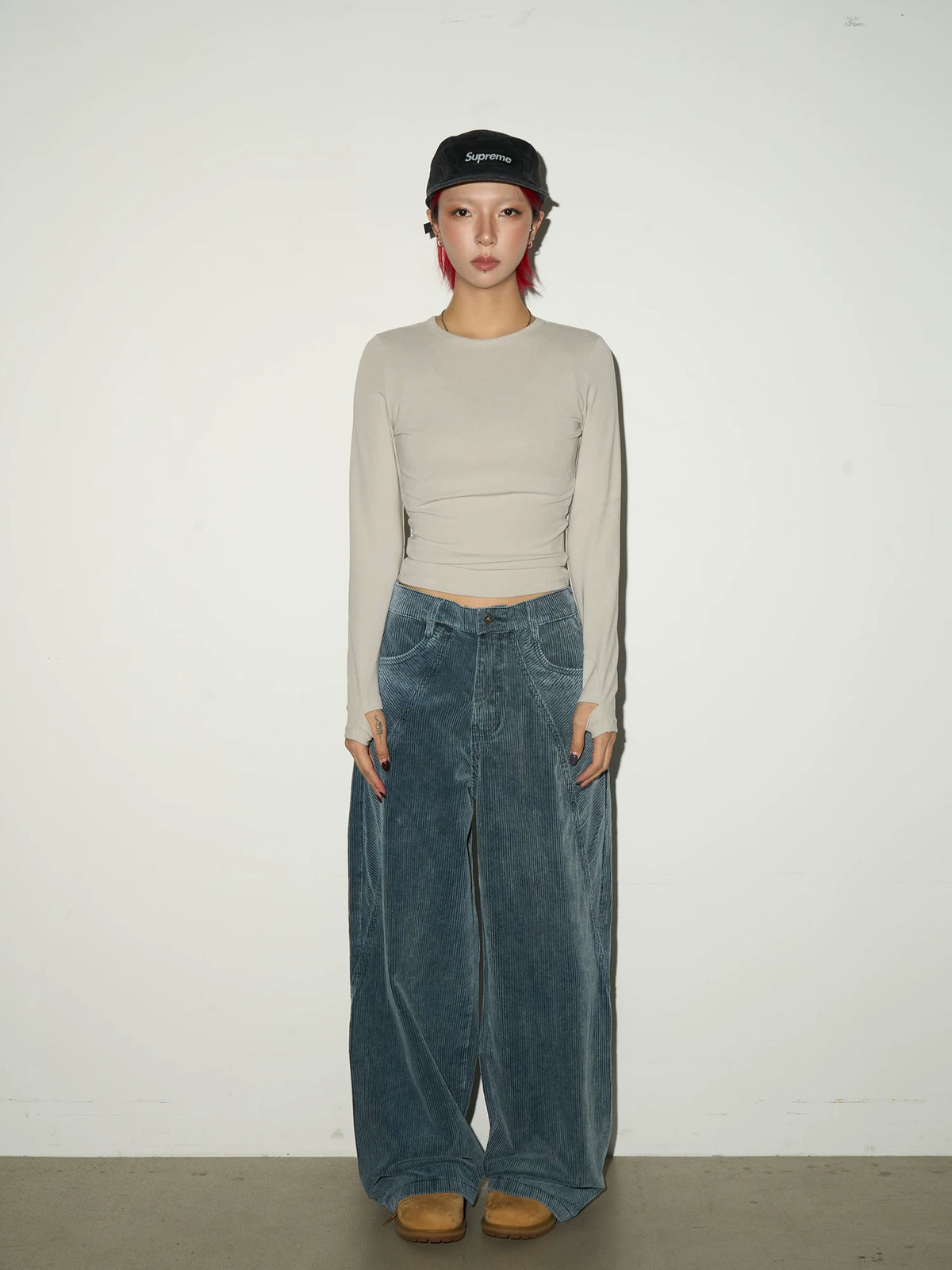 Corduroy High Waist Wide Leg Pants