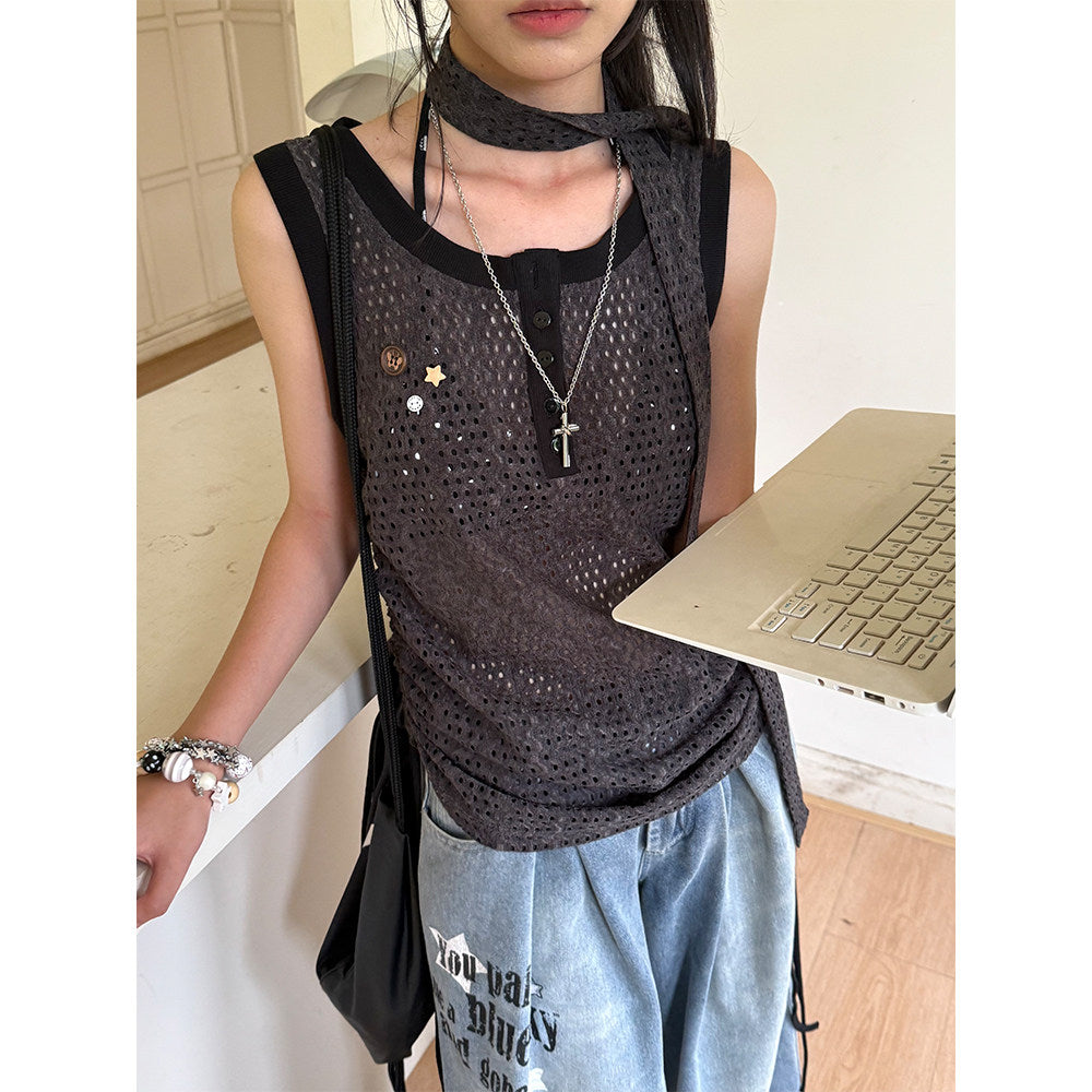 Strap Detail Oversize Tank Top