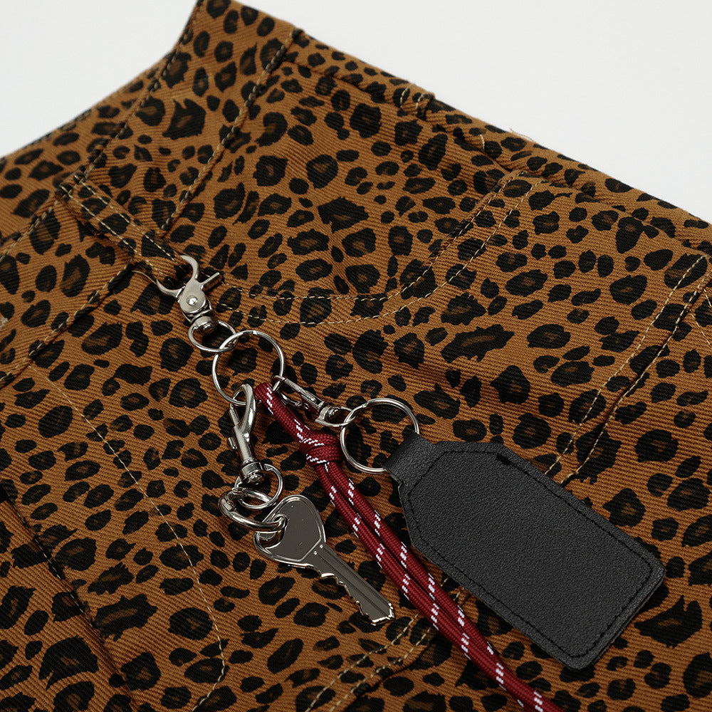 Vaqueros Scimitar con estampado de leopardo vintage