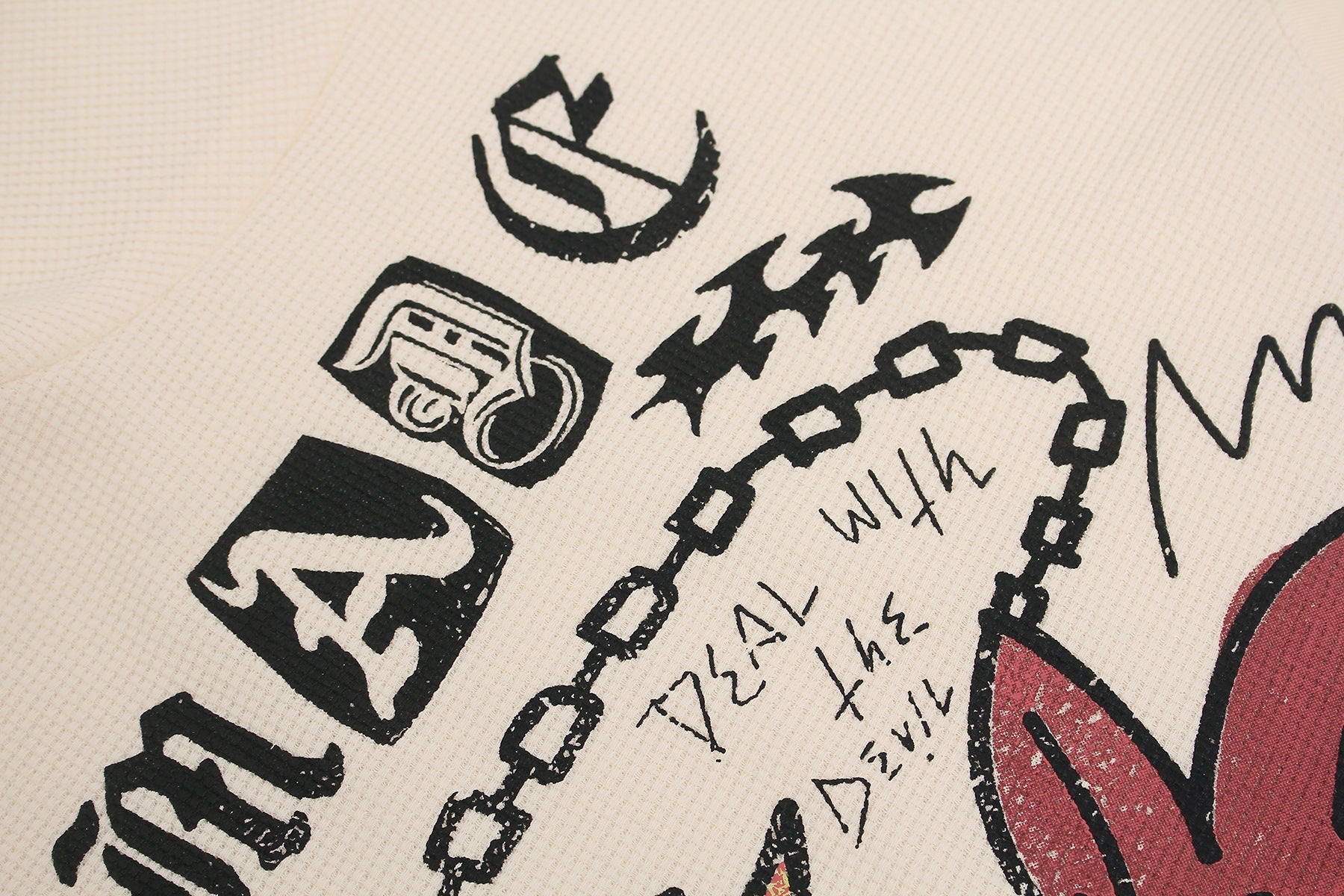 Waffle Graphic Oversize Short Sleeve T-Shirt