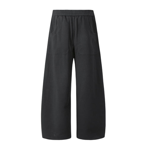 Calça de Moletom Wide Leg com Recortes - Preto / S