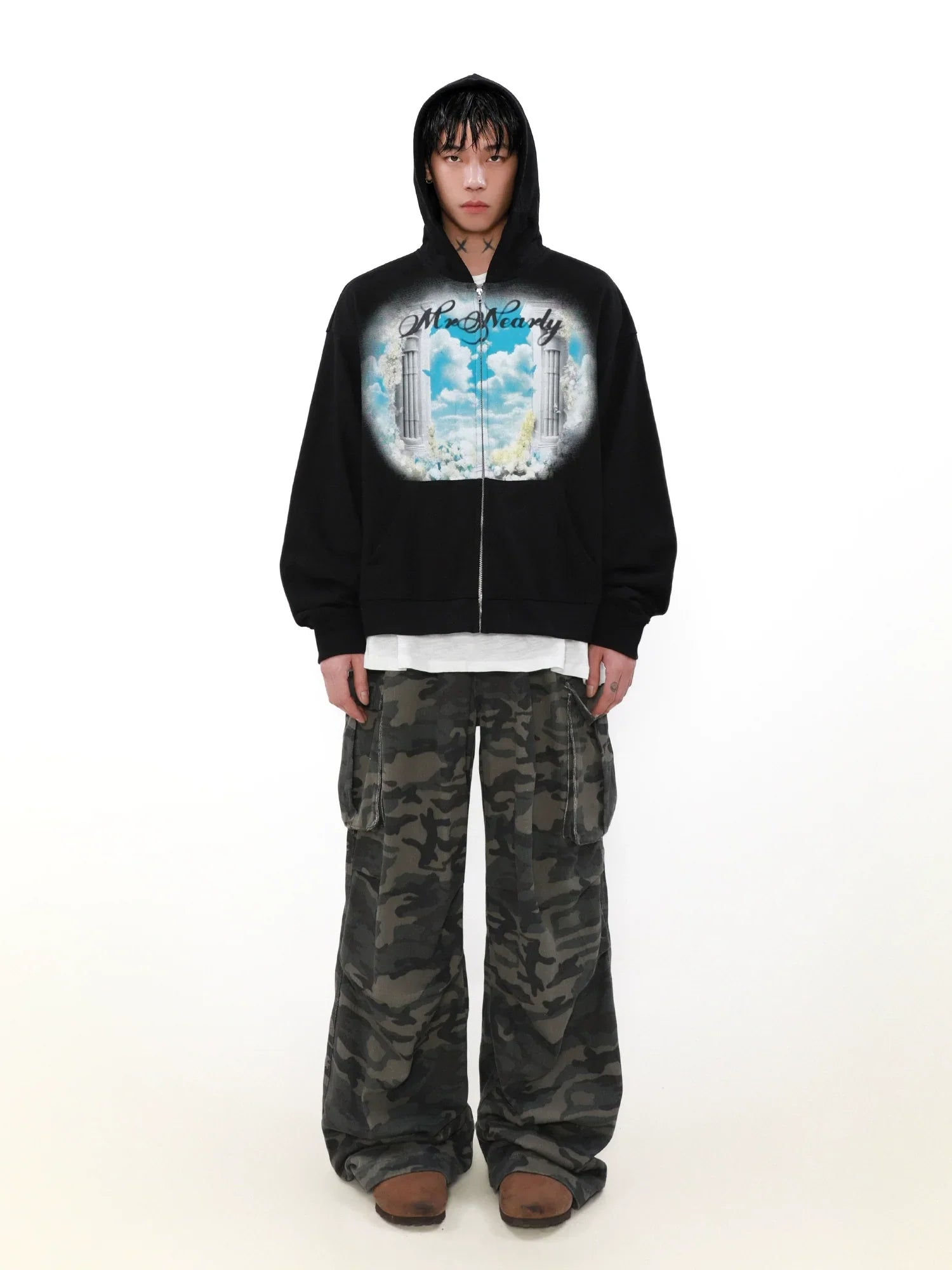 Eden Print Zipper Hoodie