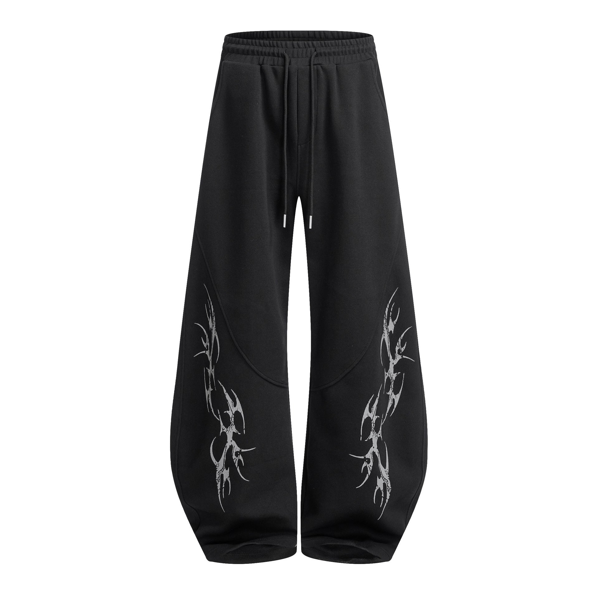 Thorn Print Zipper Hoodie & Thorn Print Wide Leg Sweatpants Setup