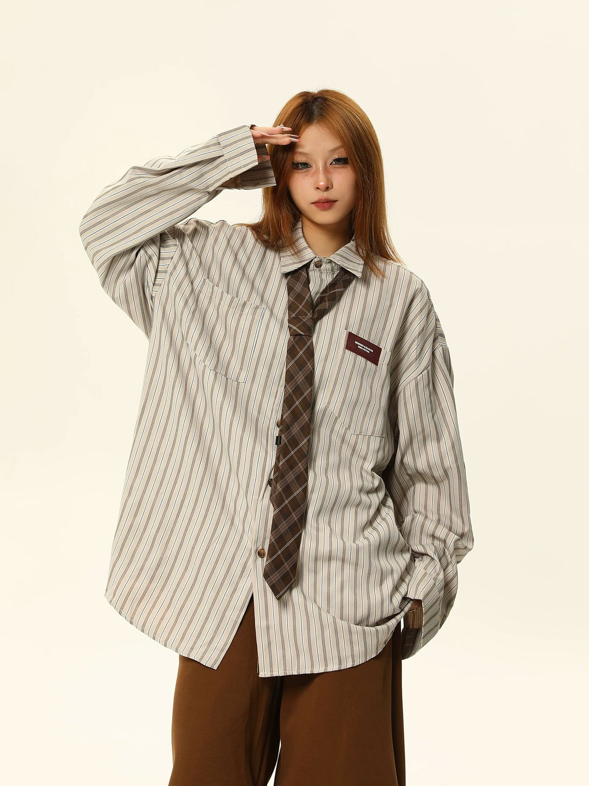 Oversized Stripe Design Shirt