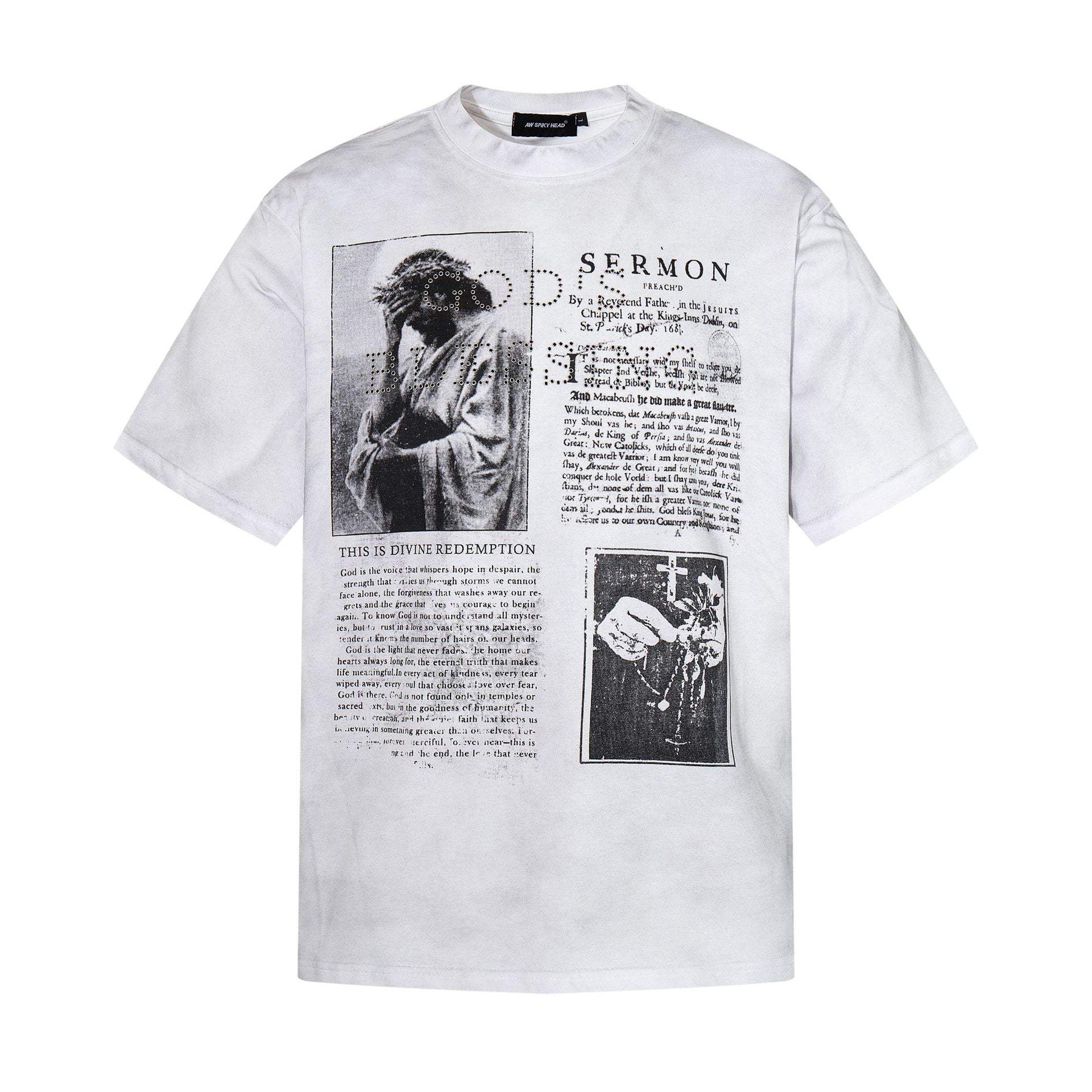 Portrait Letter Print Short Sleeve T-Shirt