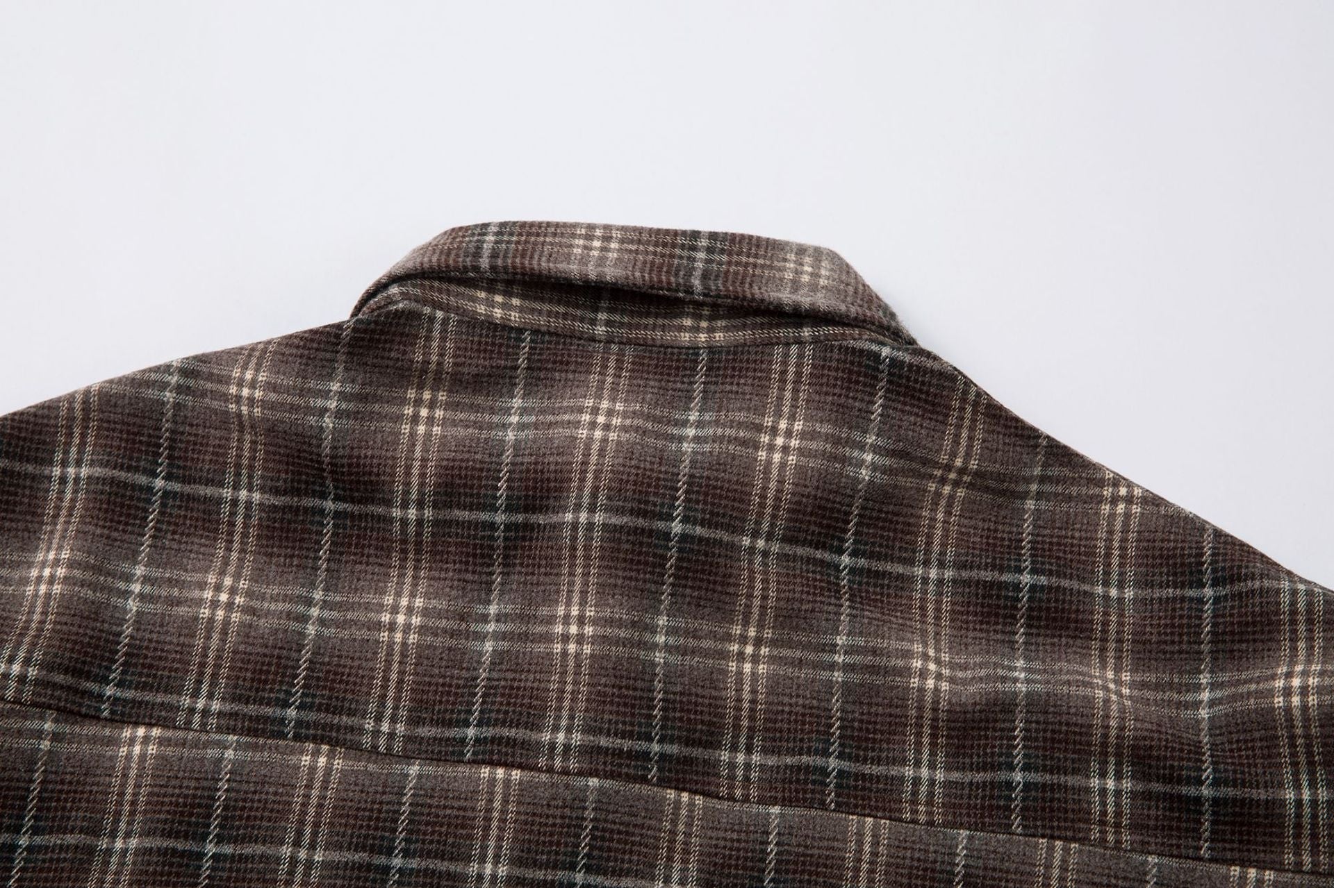 Plaid Letter Embroidery Fake Layered Long Sleeve Shirt