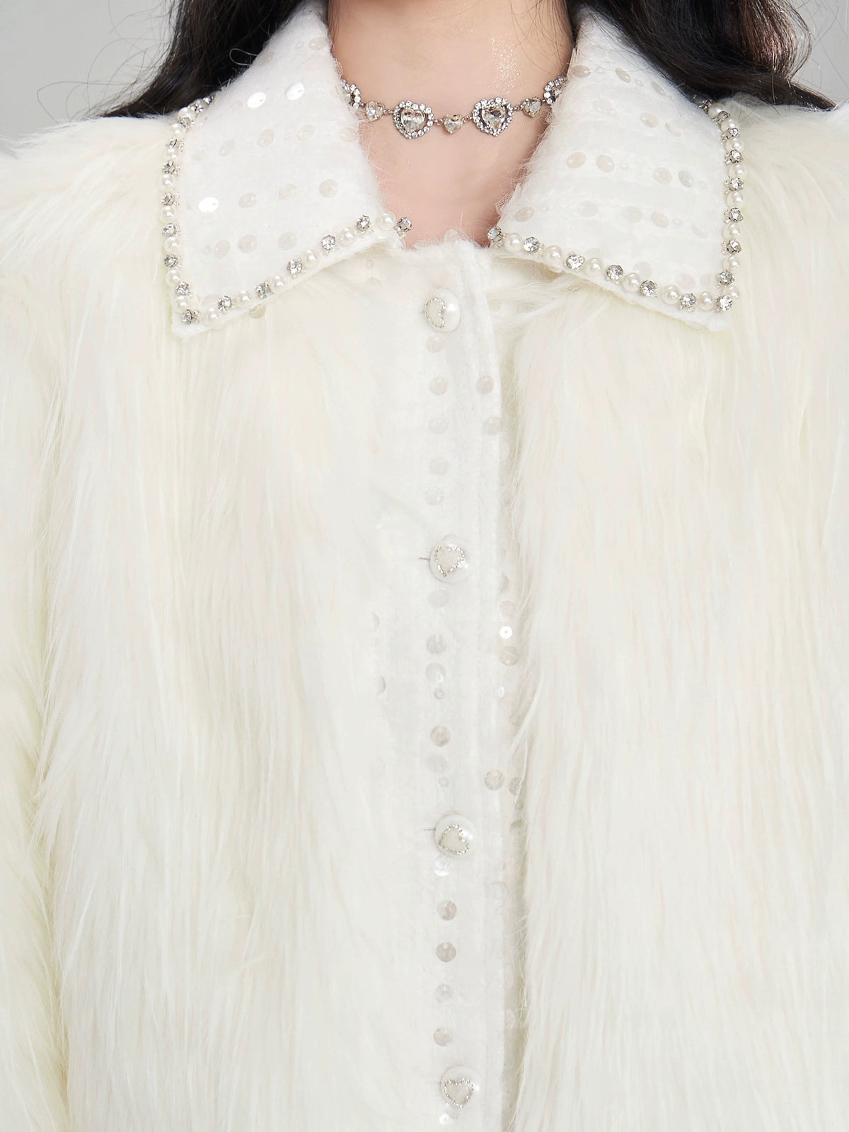 Eco Fur Warm Jacket & Short Skirt & Long Skirt Setup