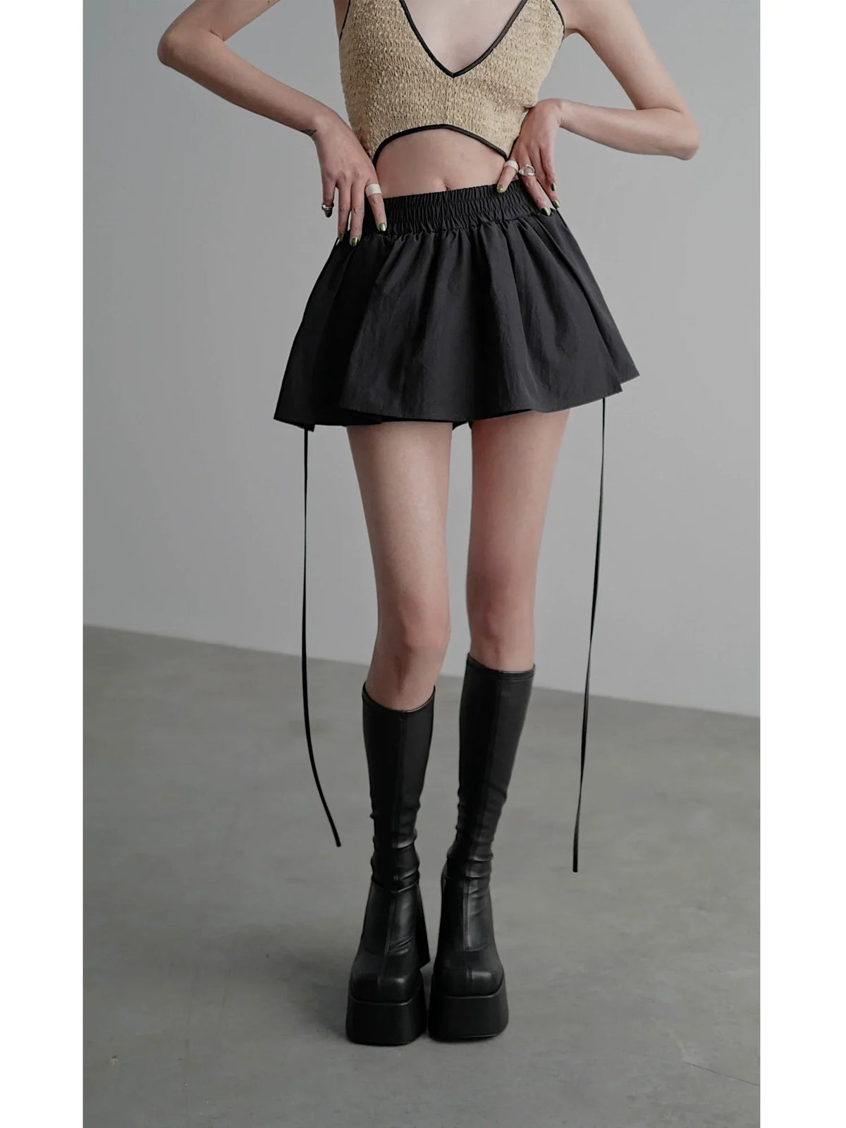 Fake Layered Culotte Skirt