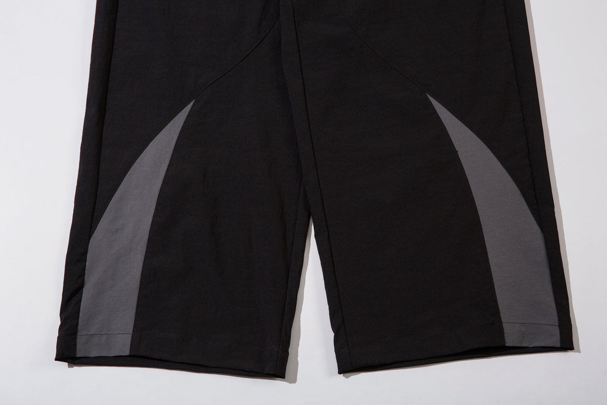 Panel Drawstring Straight Sporty Pants