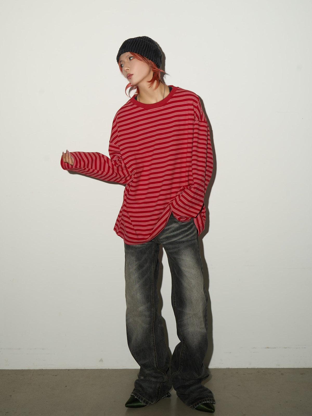 Contrast Stripe Long Sleeve T-Shirt