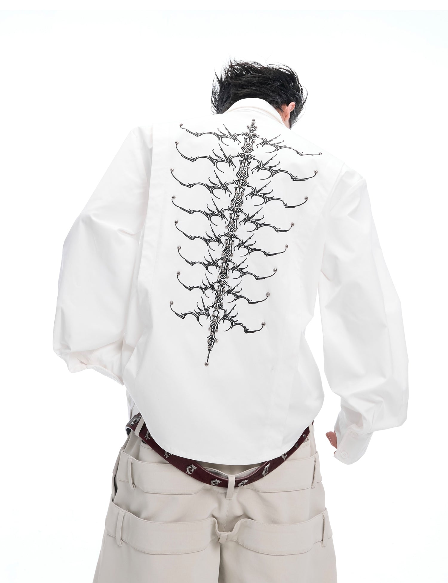 Embroidery Studs Long Sleeve Shirt