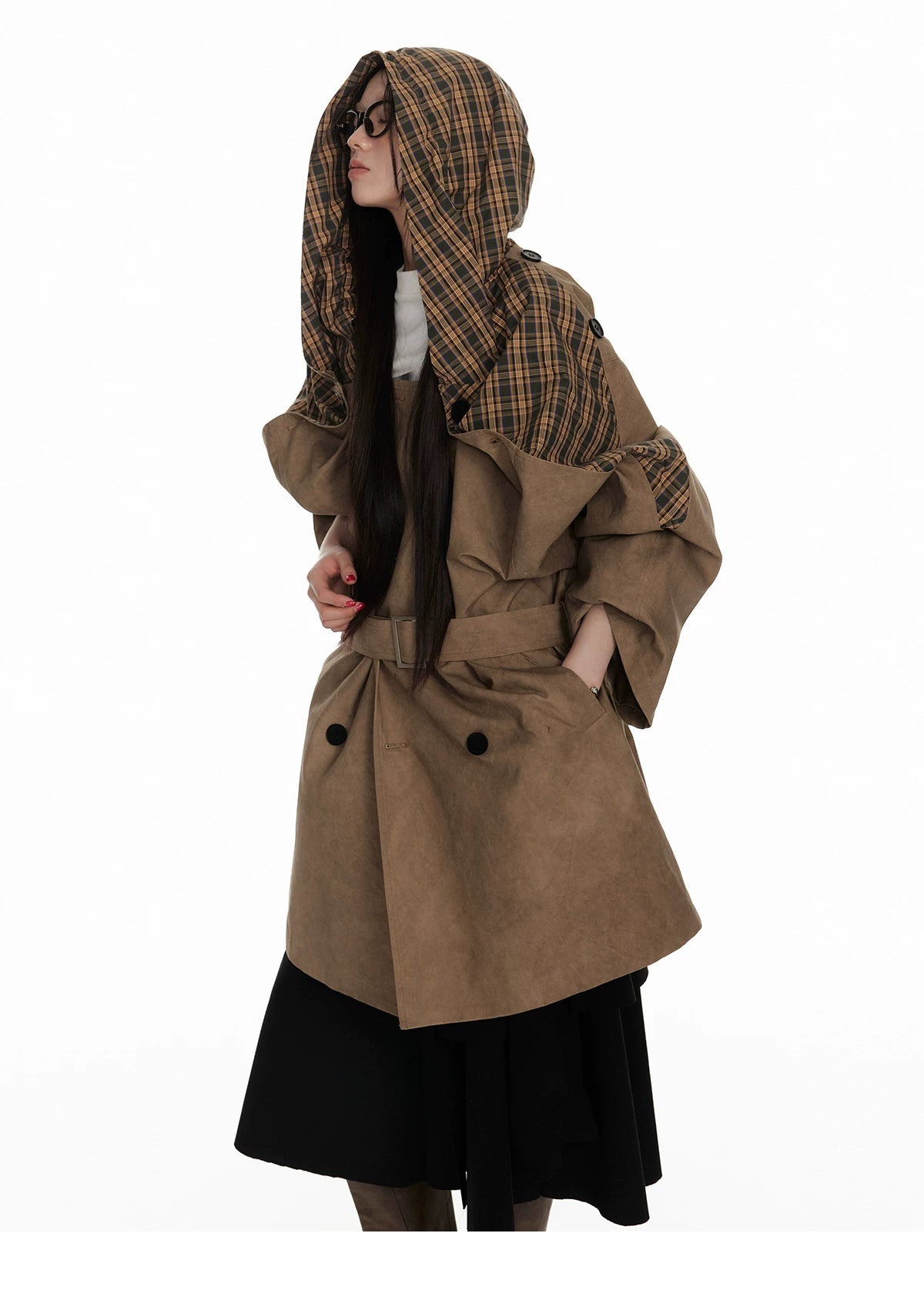 Textured Hooded Lining Jacket