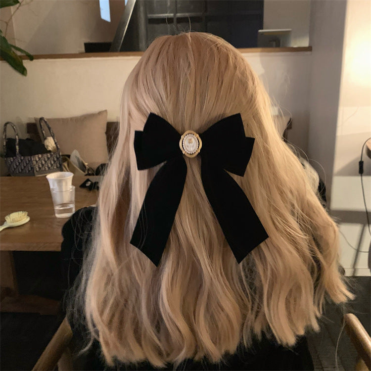 Black Velvet Vintage French Top Clip