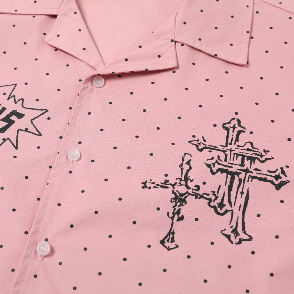Chemise décontractée à pois croisés
