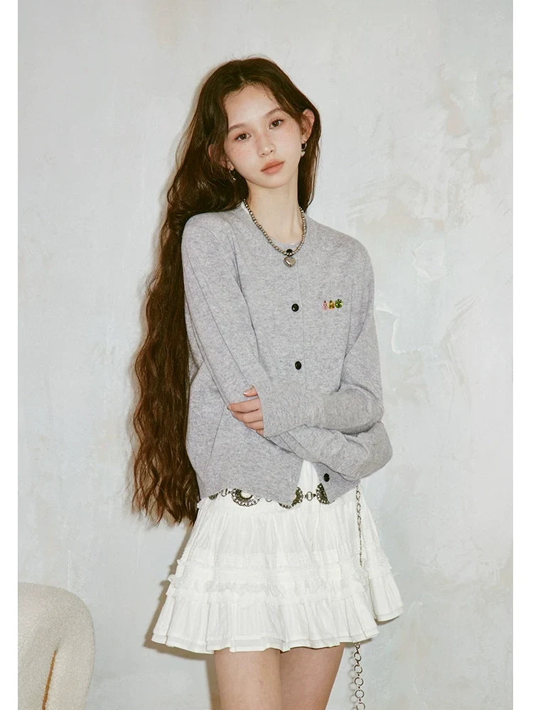 High Waist Jacquard Lace Fluffy Short Skirt
