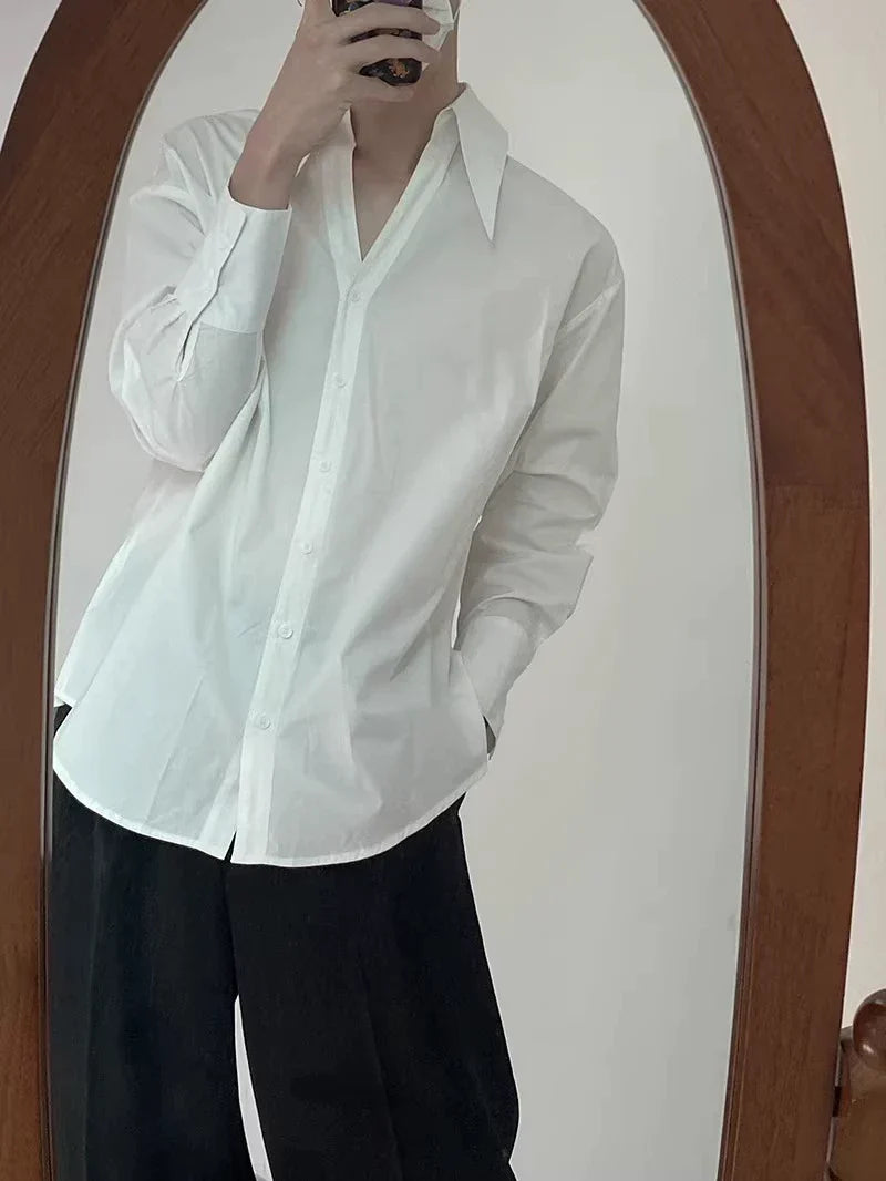 Camicia a maniche lunghe con colletto a punta Disco