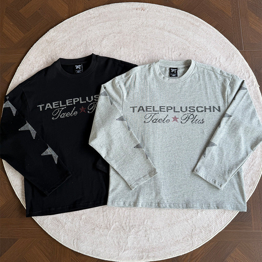 Star Rhinestone Letter Long Sleeve T-Shirt