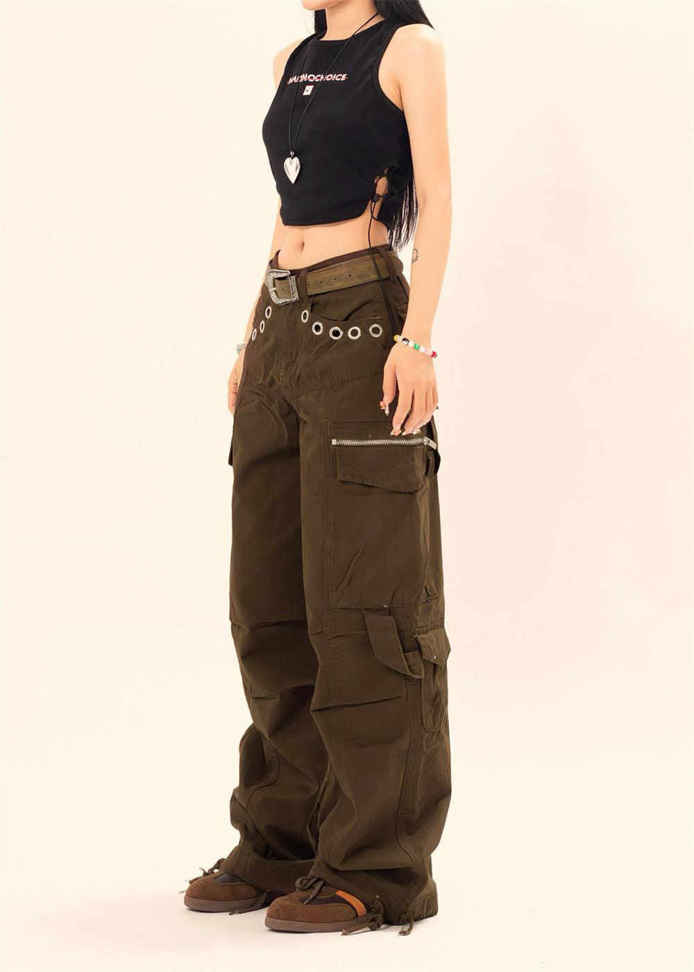 Metal Rings Cargo Pants