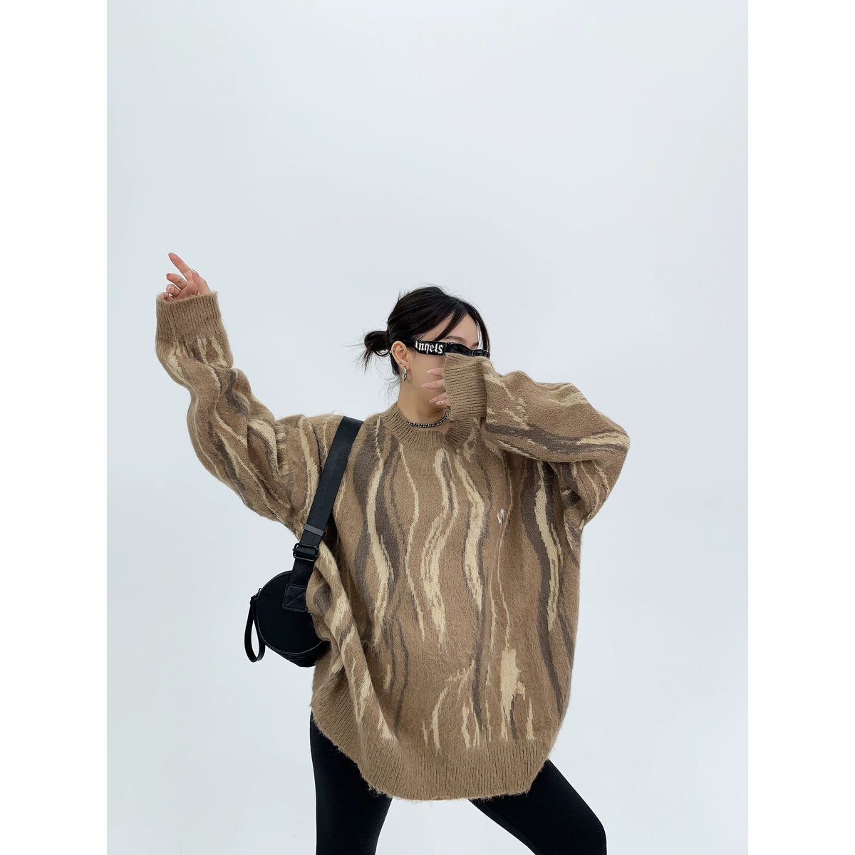 Pull oversize en maille à rayures Mrble