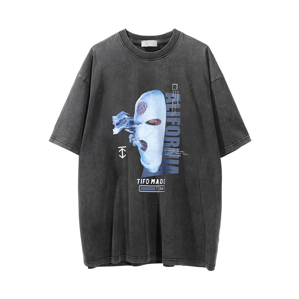 Camiseta con cara enmascarada