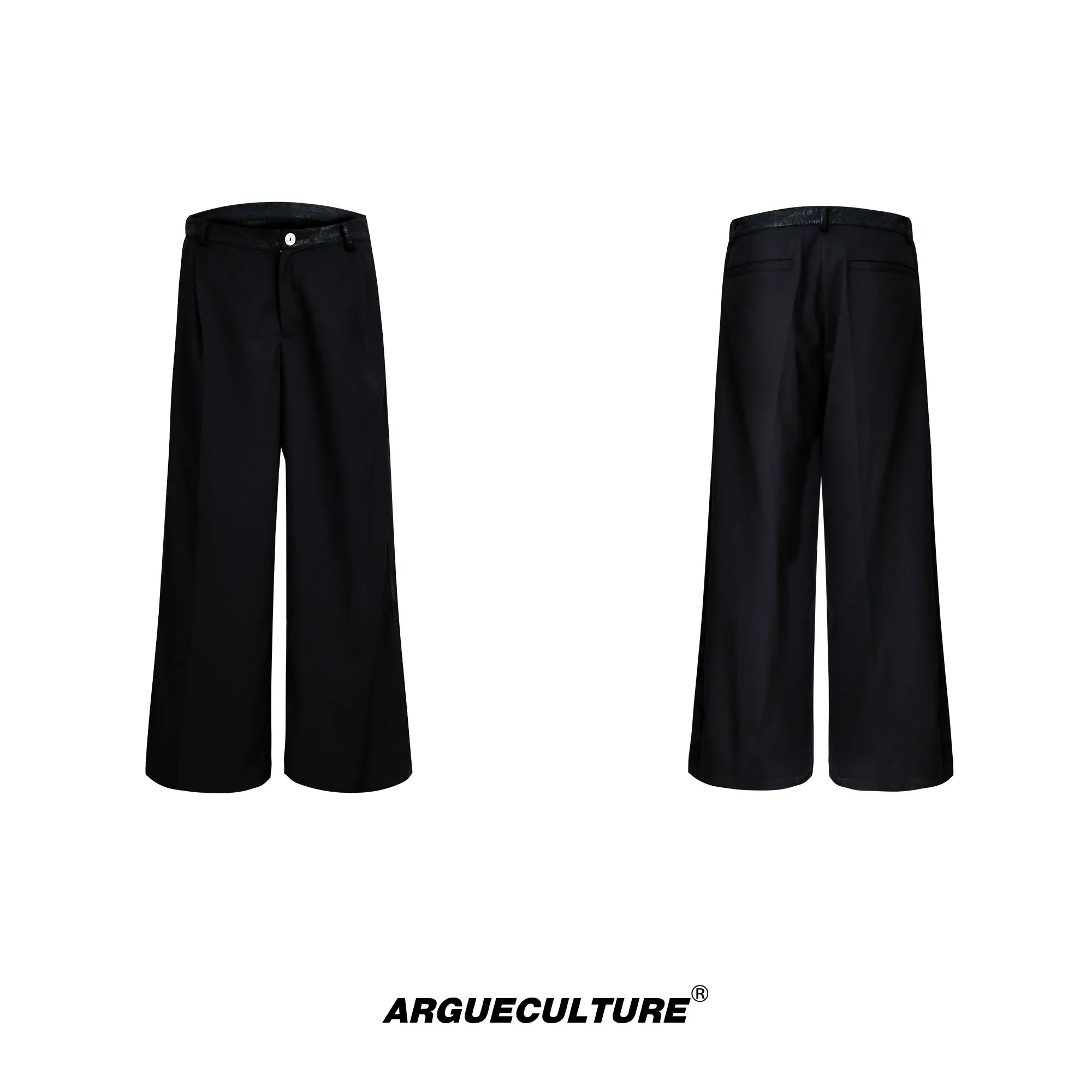 Irregular Layered Tailored Jacket  & Wide-Leg Straight Trousers Setup